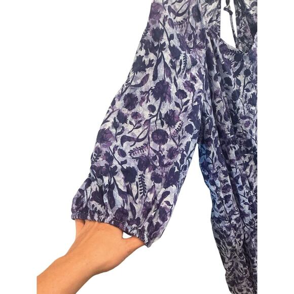 Universal Thread Womens Tiered Midi Dress Size 3X Purple Floral Peasant Cottage - Picture 8 of 12